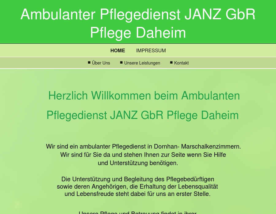 Janz gbr. Pflege Daheim
