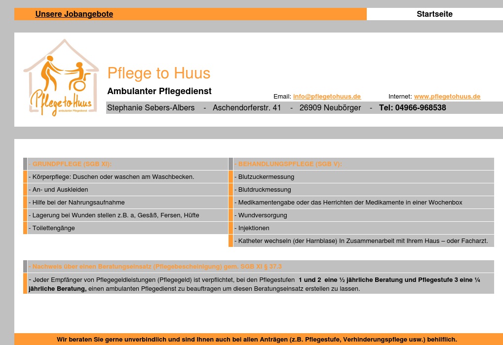 Pflege to Huus - Amlulanter Pflegedienst