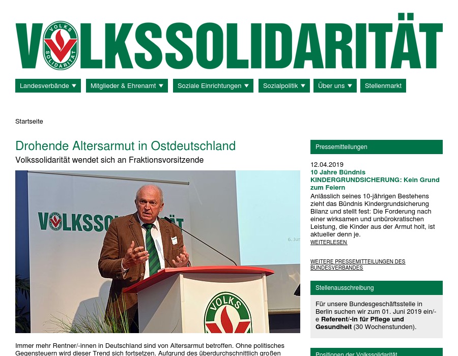 Volkssolidarität Kreisverband AL.DE.MA. e. V. - Sozialstation Altenbetreuung