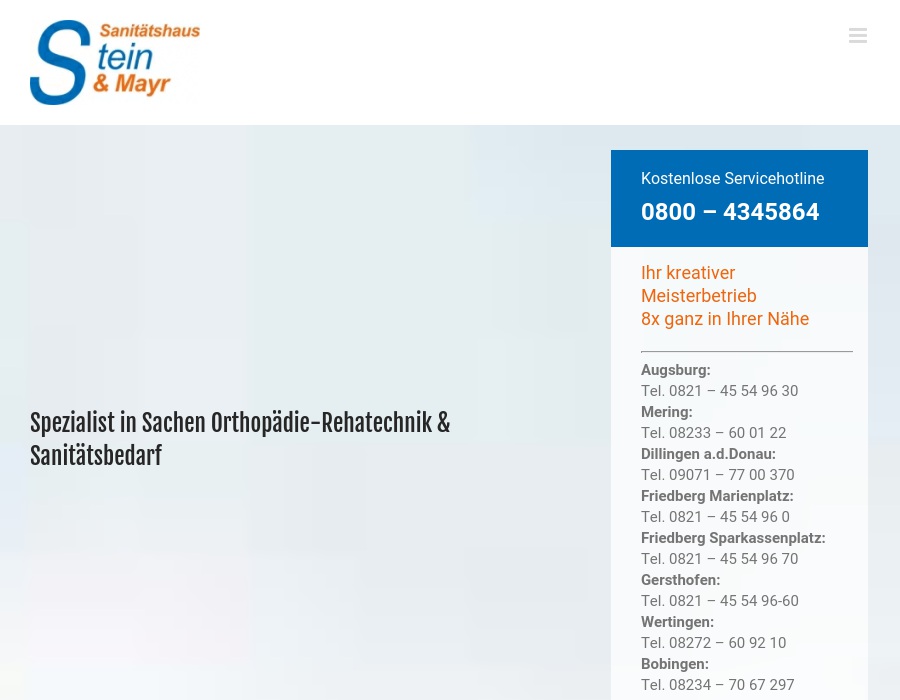 Stein & Mayr Sanitätshaus Sanitätsartikel und -bedarf