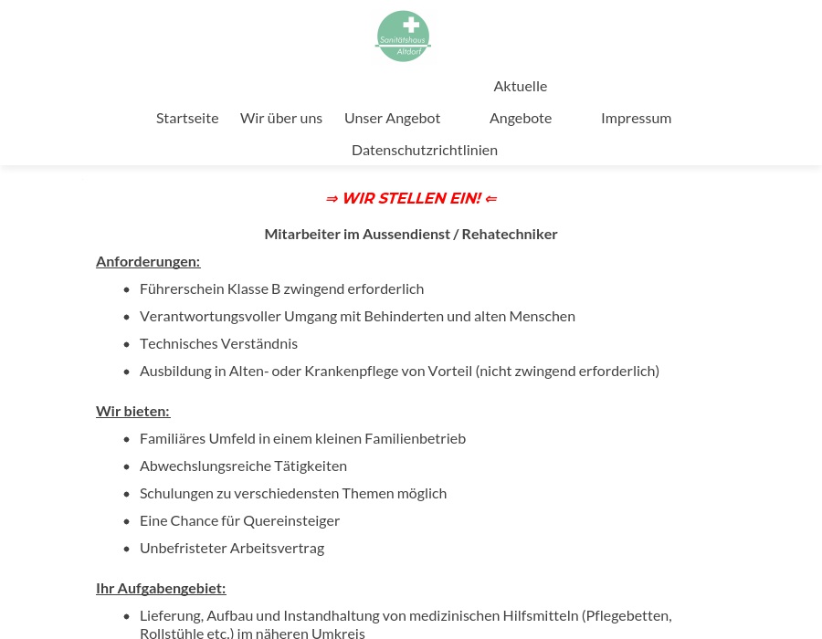 Sanitätshaus Altdorf