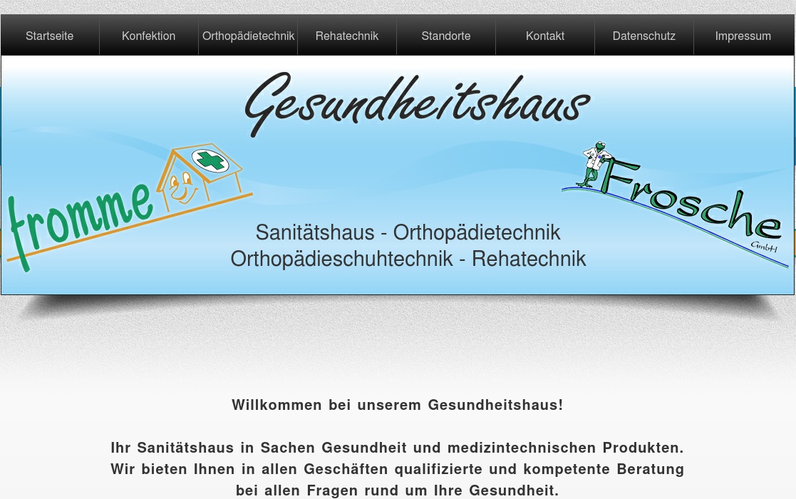 Gesundheitshaus Frosche GmbH Sanitätshaus Orthopädietechnik orthopädische Schuhtechnik