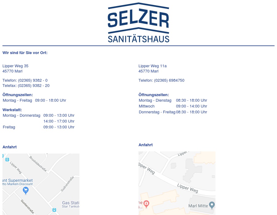 Selzer GmbH Sanitätshaus