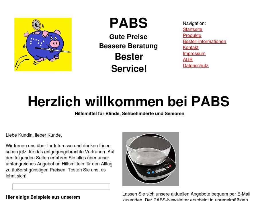 PABS Hilfsmittel für Blinde