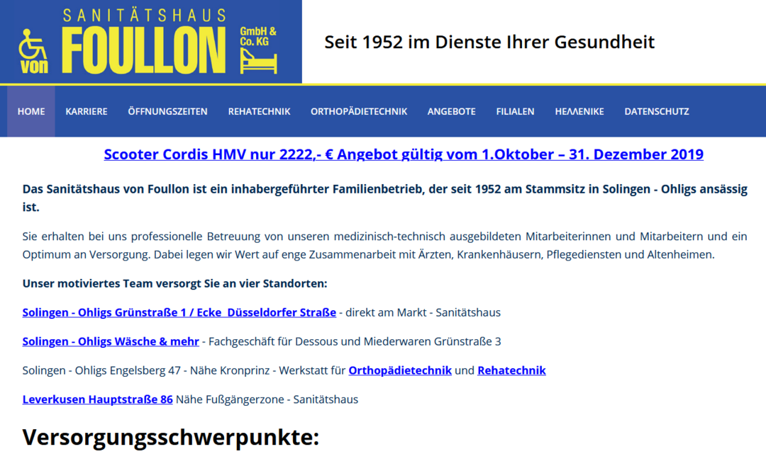 Sanitätshaus von Foullon GmbH & Co. KG