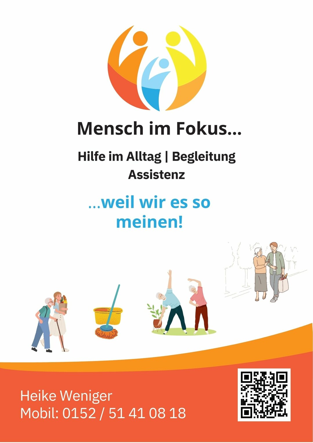 Logo: Mensch im Fokus - weil wir es so meinen!
